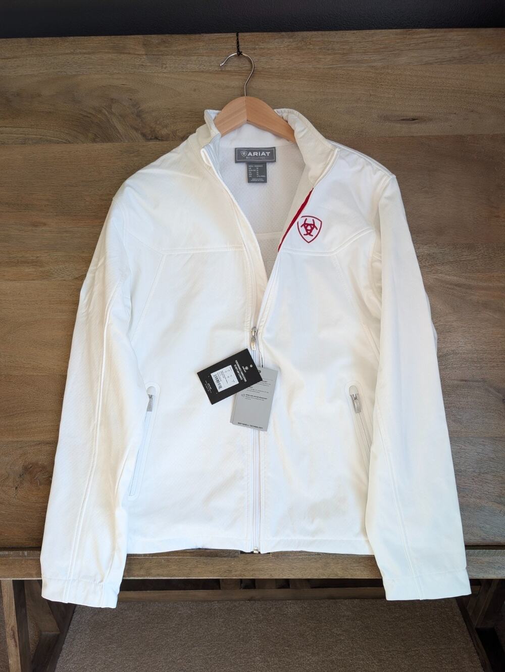 Ariat New Team Softshell Mexico Jacket Men Medium White Long Sleeve Full Zip NWT